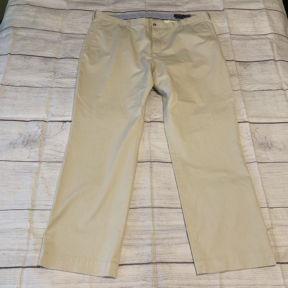 Polo Ralph Lauren Stretch Classic Fit Chino Mens Size 42Bx32 Pants Beige Cotton